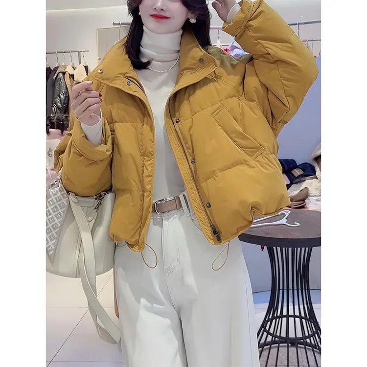 高级感简约立领棉服女冬季新款时尚宽松百搭短款加厚保暖棉衣外套