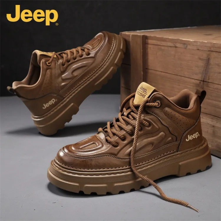 jeep吉普男鞋2025新款秋季厚底增高工装鞋男款防滑耐磨马丁鞋潮鞋