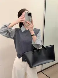 秋冬季针织拼接假两件毛衣女秋冬季小个子慵懒高级感针织衫上衣