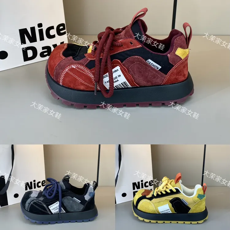 新款拼接撞色显小超轻娃娃头舒适百搭阿甘鞋（单棉同步）