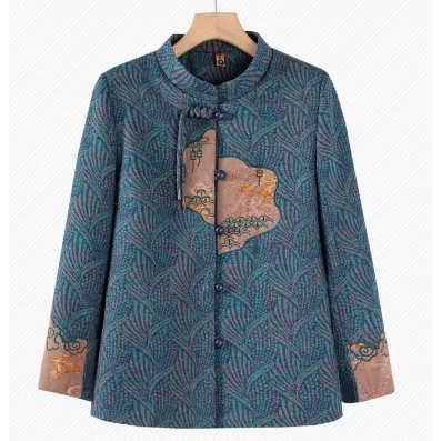 奶奶春装外套洋气中老年人女妈妈春秋唐装上衣2025新款老太太衣服