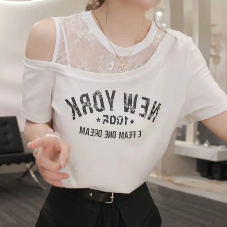 2025夏季新款时尚气质百搭显瘦设计感上衣T恤LK2503910