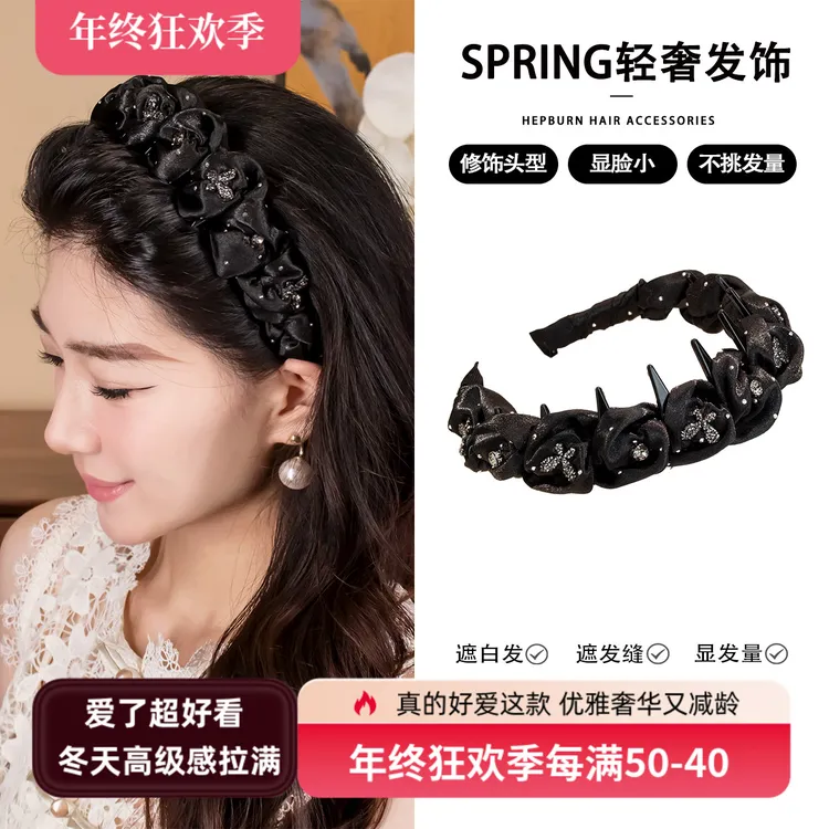 诗铂俪【蝴蝶玫瑰】女神发箍2025爆款气质头箍高级感洋气时尚显脸小