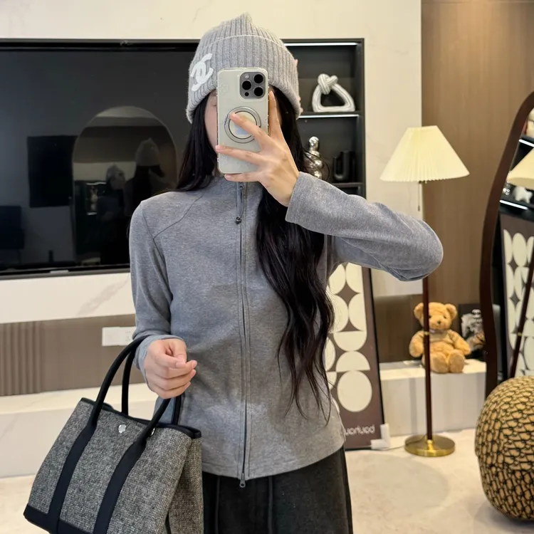 宿慕SUMU新款百搭上衣外套2025冬季小立领双拉链保暖舒适外套857