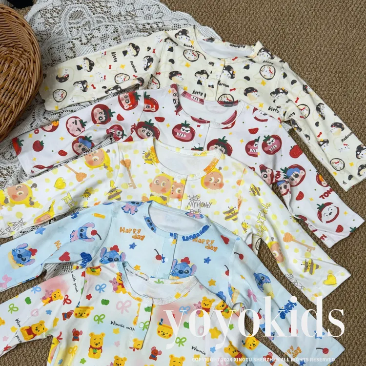 yoyo kids｜【超柔磨毛系列长爬】婴童长袖连体衣爬服KT蜡笔星星人