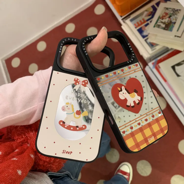 欧克里里爱心小马适用苹果17/16潮牌镜面手机壳iPhone15/14/13/12