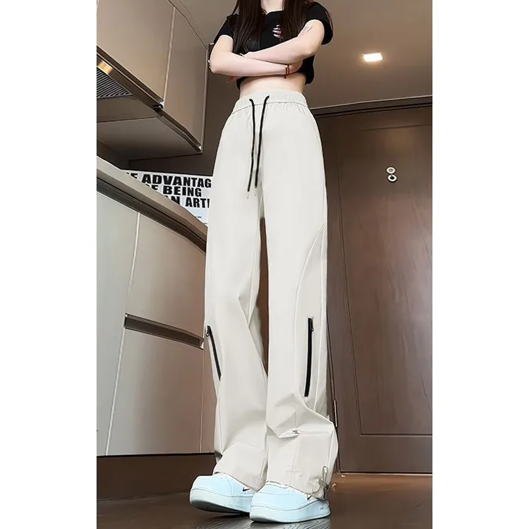 机能冲锋裤宽松大码美式春秋季防水直筒薄款登山休闲工装裤子