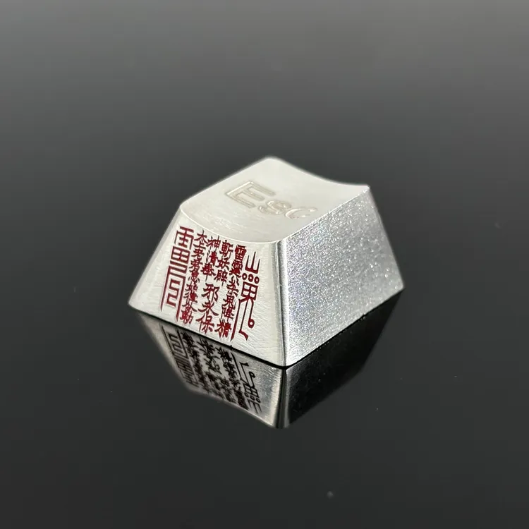 925银银制品 纯银键盘帽925朱砂山鬼珐琅送礼物同款机械赛博个性