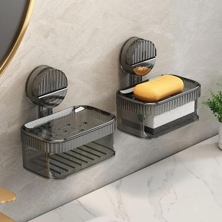 吸盘肥皂盒壁挂式香皂盒免打孔置物架家用高档海绵浴室卫生间收纳