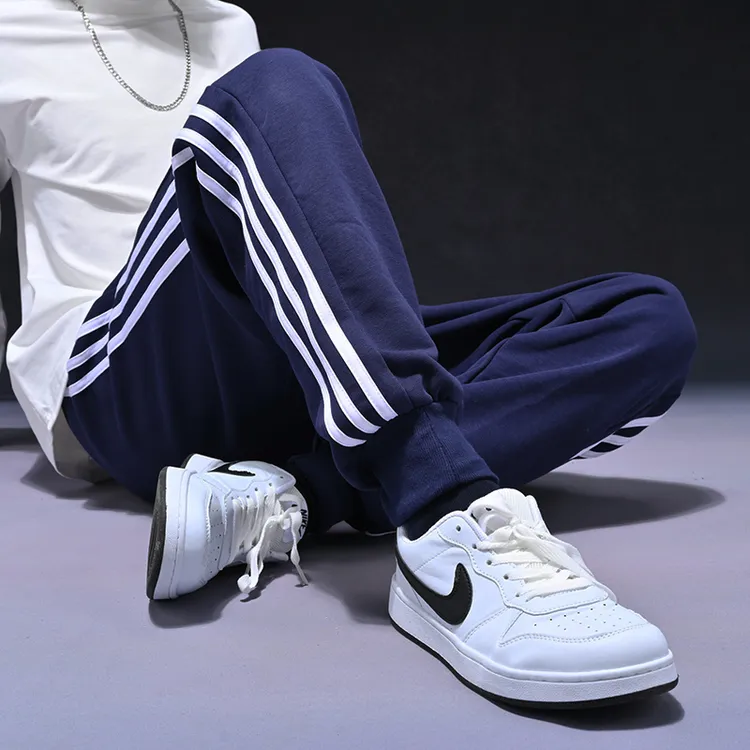 100%棉-直筒束脚运动休闲裤宽松遮肉不过时春秋冬季加绒卫裤