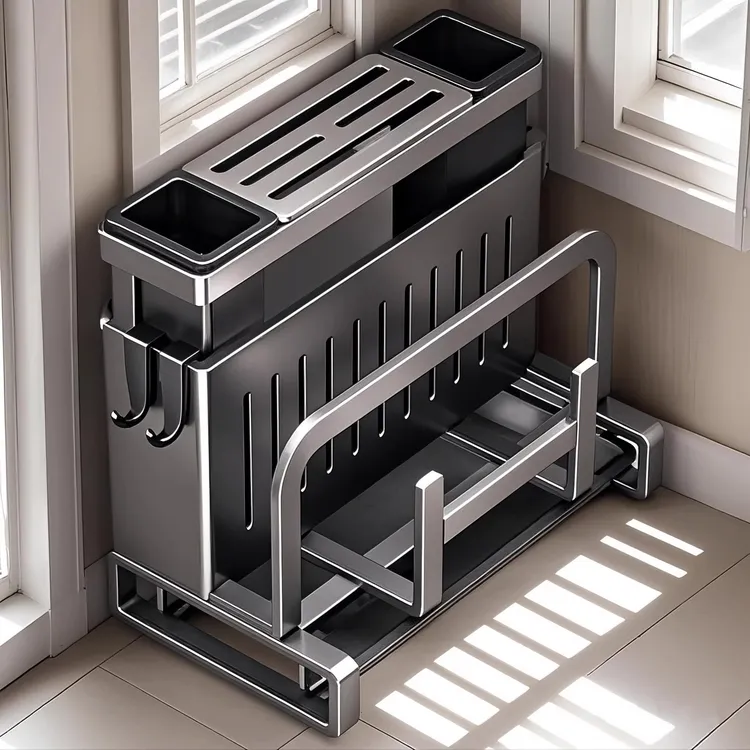 德国品质厨房刀架2025新款置物架菜刀筷笼一体砧板不锈钢菜板架