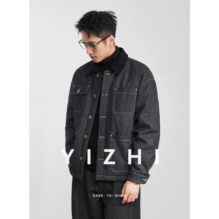 亦止『牛仔秩』90白鸭绒美式复古牛仔羽绒服冬季男保暖时尚百搭外套