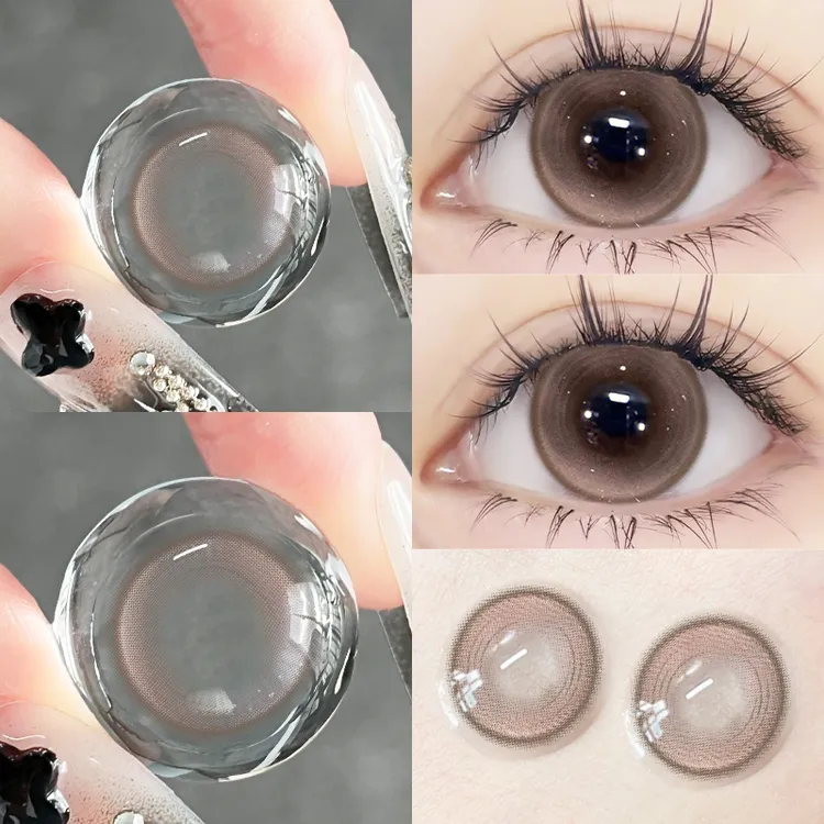琪瞳亚裔混血棕色美瞳琥珀棕通透感日抛10片木星环游美瞳隐形眼镜