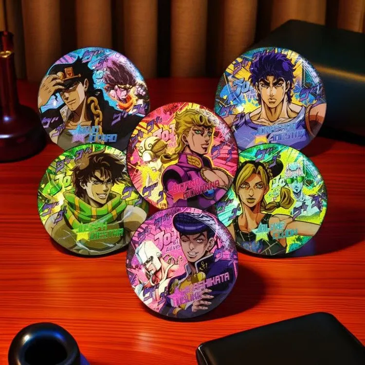 JOJO的奇妙冒险 反光徽章超能系列高颜值乔鲁诺承太郎乔瑟夫吧唧