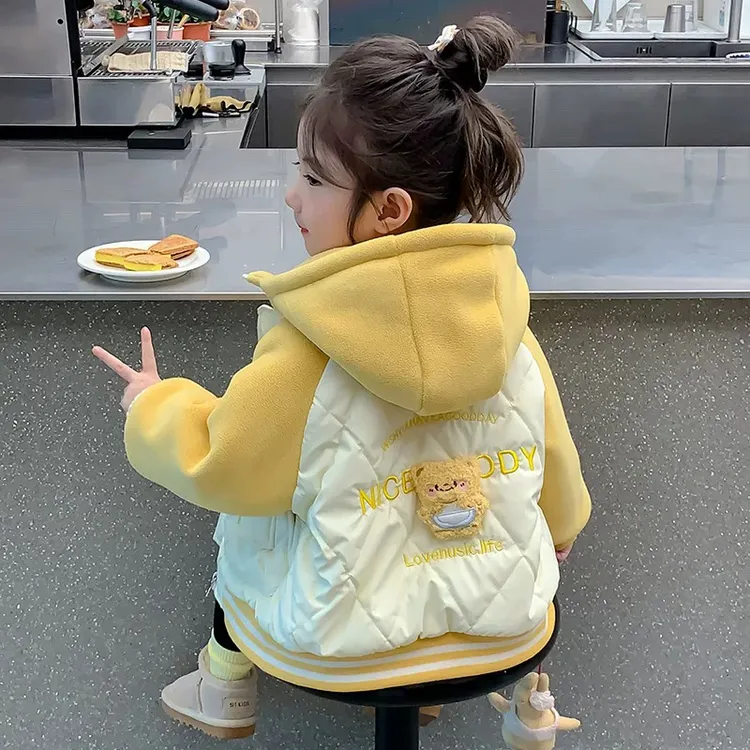 女童夹棉外套秋冬装2025新款儿童女孩宝宝冬装冬季加厚上衣