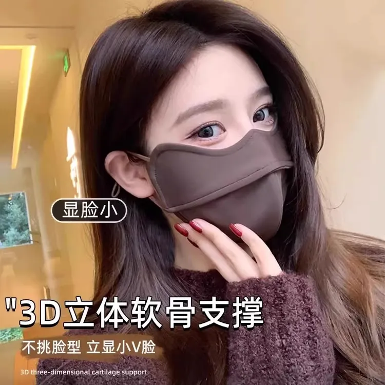 立体保暖口罩女高颜值护眼角显脸小冬季加厚防风防寒骑行透气面罩