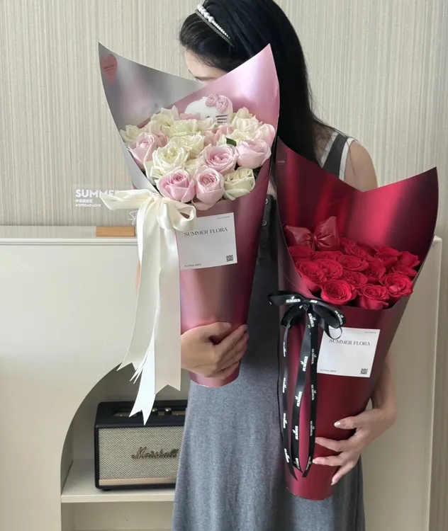 哑光金属造型纸极简纯色彩色加厚造型硬挺艺术包装纸鲜花diy花束