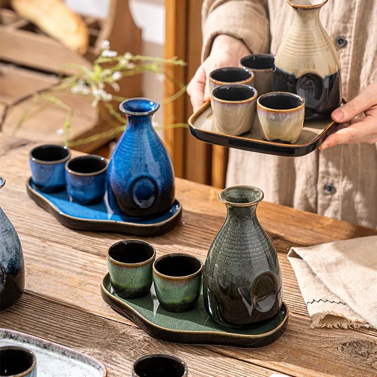 范哲萨日式窑变陶瓷清酒酒具组套温酒器烧酒白酒杯黄酒烈酒小酒盅