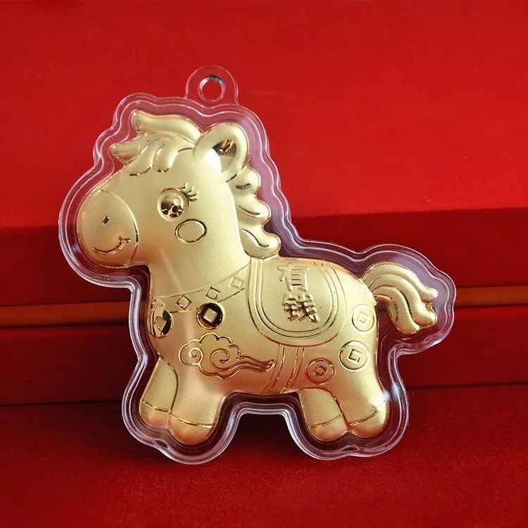 国潮新中式有钱马仿金箔金色单片2026新款马年贺岁精美礼品送亲友