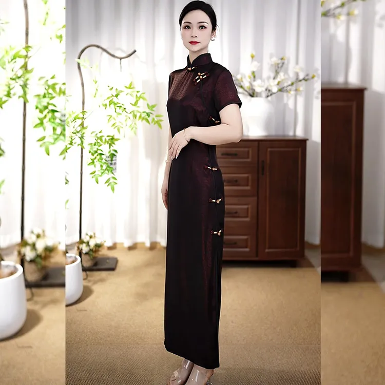 【Feel83】2025春夏新款高端提花复古风中国风优雅气质旗袍满庭芳华