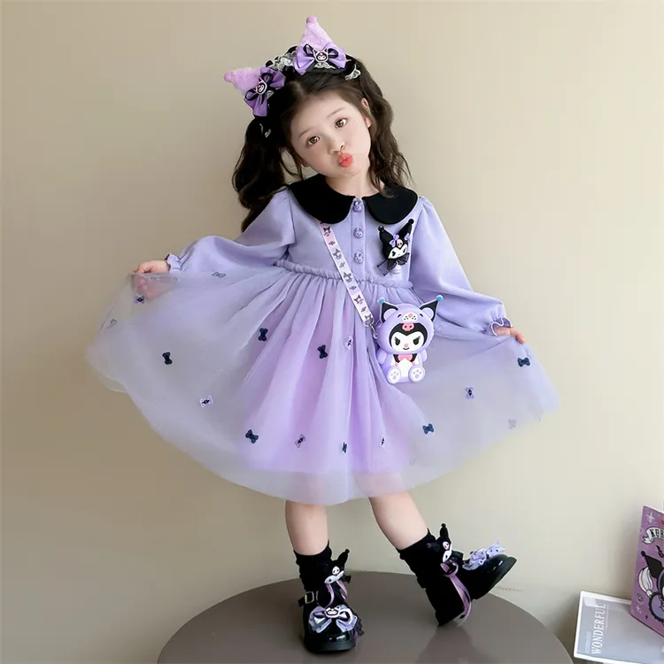 女童连衣裙春秋季2025新款库洛米裙子儿童巨好看女宝宝秋装公主裙