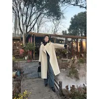 1wEn【月光倾城】頂奢羊驼毛+兔毛+绵羊毛高端苏丽大衣双面呢女冬