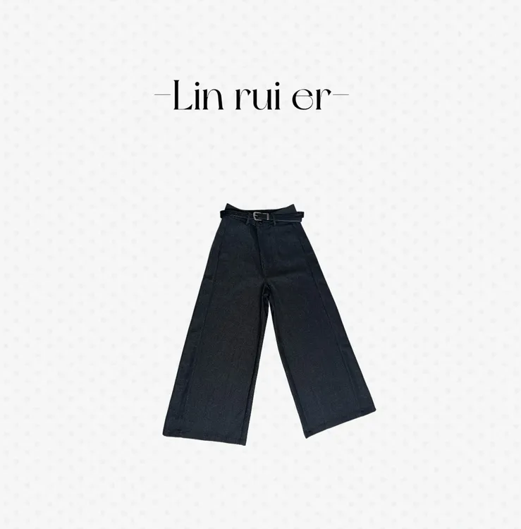 高腰直筒休闲垂顺慵懒2025秋季新款阔腿百搭牛仔裤