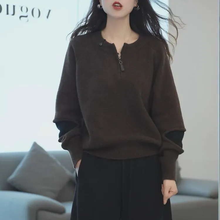  【和光同尘】2025秋冬舒适软糯百搭休闲毛衣女士慵懒风显瘦针织衫