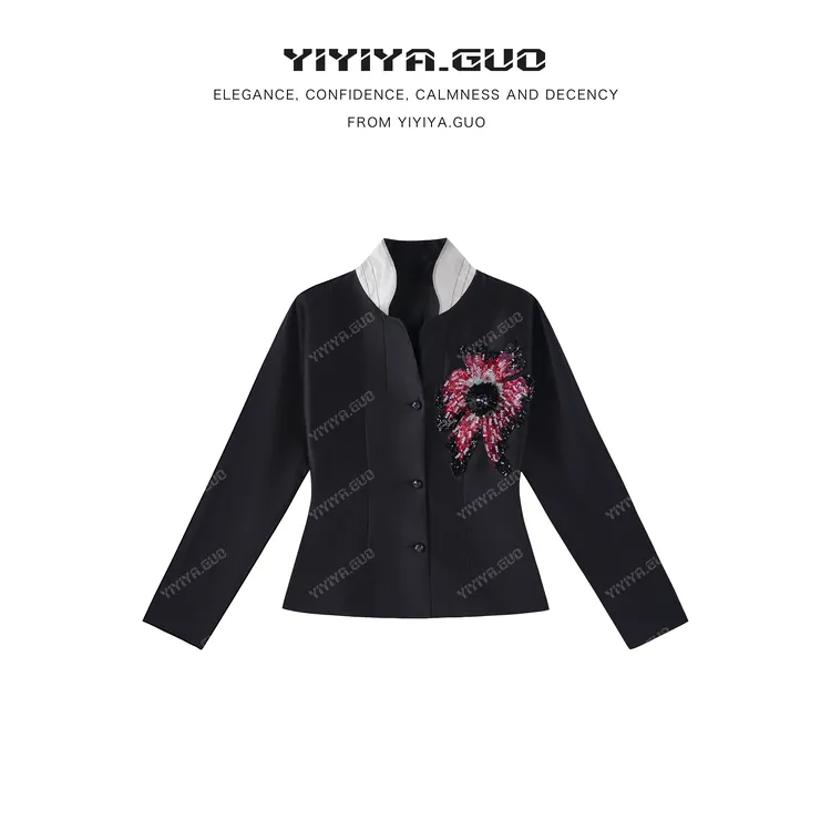yiyiya.Guo艺艺吖【法绣·公主】时尚绣花收腰西装外套090090SS52