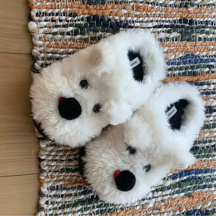 潦草小狗冬季加厚包头棉拖鞋宝宝居家