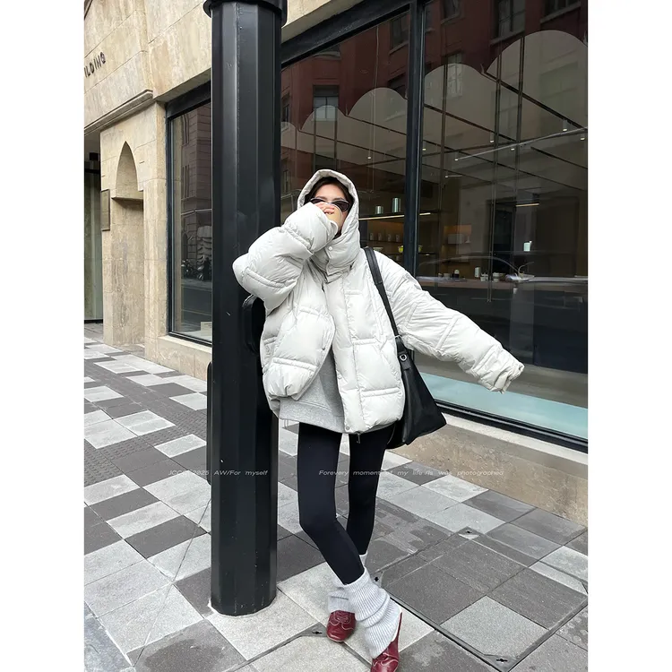 JCCC影子【奶油泡芙】新国标90白鸭绒龟背廓形连帽羽绒服JE4IYW16