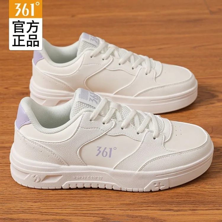 361°低帮板鞋女鞋官方正品休闲鞋小白鞋百搭旅游板鞋白色户外鞋子