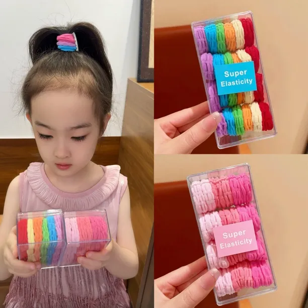 儿童皮筋彩色高弹力耐用不伤发头绳女童扎马尾皮筋小女孩头绳发绳
