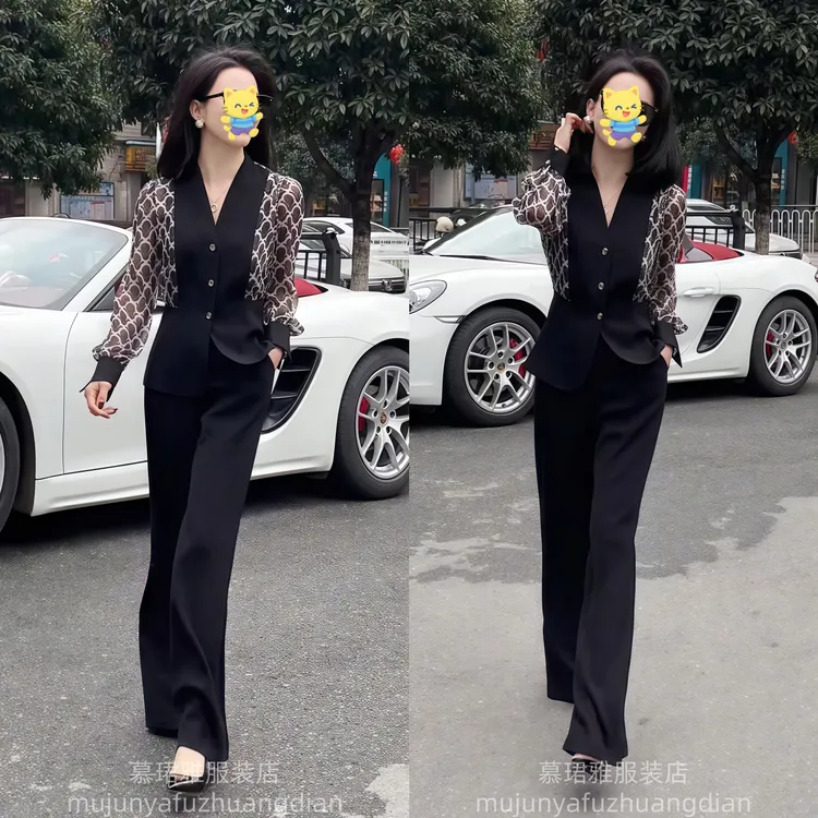 2025年夏季撞色碎花好看衬衫通勤波嬉风好看女装套装