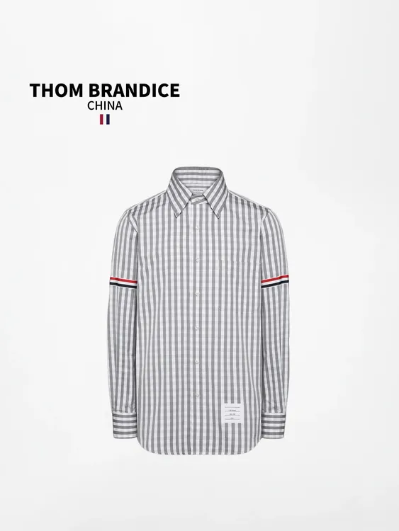 TB【官方正品】THOMBRANDICE汤姆布郎纯棉竖条纹衬衣男士衬衫外套