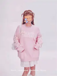 设计感小个子绑带韩系软糯毛衣女秋冬氛围感漂亮提花蝴蝶结针织衫
