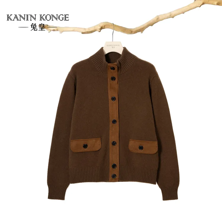 TUHUANG/羊绒半高领女开衫TTB257348