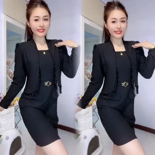 2025秋季新款洋气女宽松显瘦百搭气质高档网红同款时尚裙子两件套