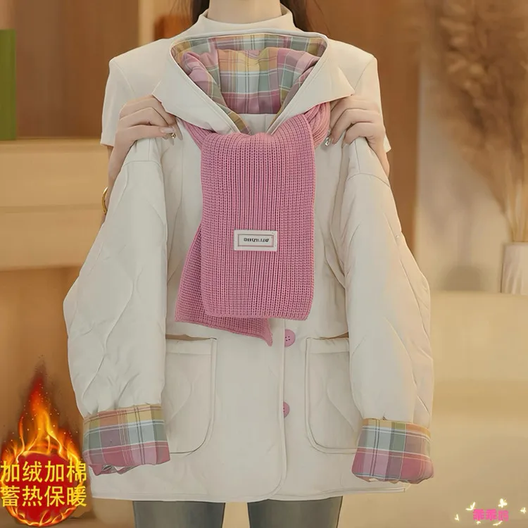 女童外套秋冬装热销爆款2025新款加绒加厚棉衣上衣6-12岁女孩上衣