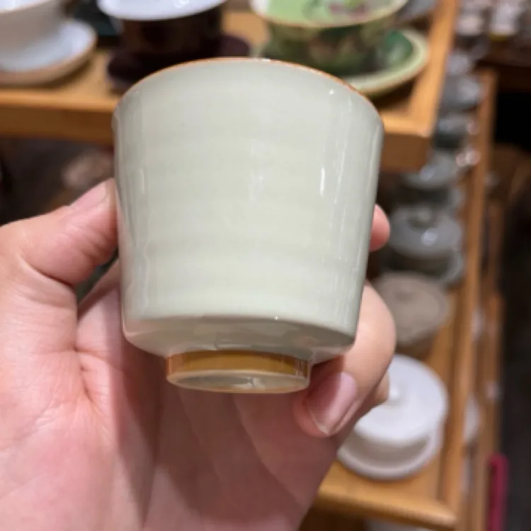 容量40cc草木灰品茗杯4只功夫茶具主人杯家用茶杯茶具青瓷青釉