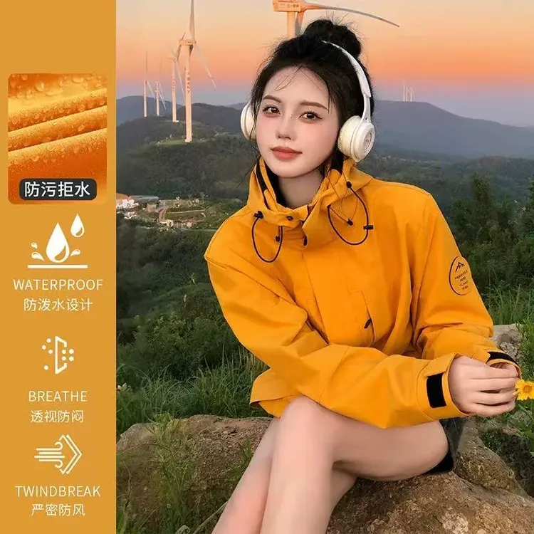 2025年三合一可拆卸内胆女保暖软壳防风防水情侣秋冬冲锋户外夹克