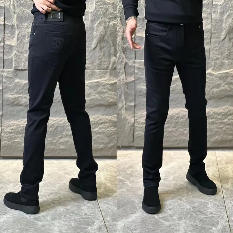 7014【公元·名品】轻奢男士秋冬简约百搭弹力黑牛仔裤时尚休闲