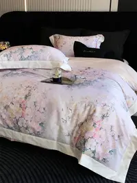 莉姐【春之沐】高端全棉数码印花四件套花卉风纯棉床单款套件
