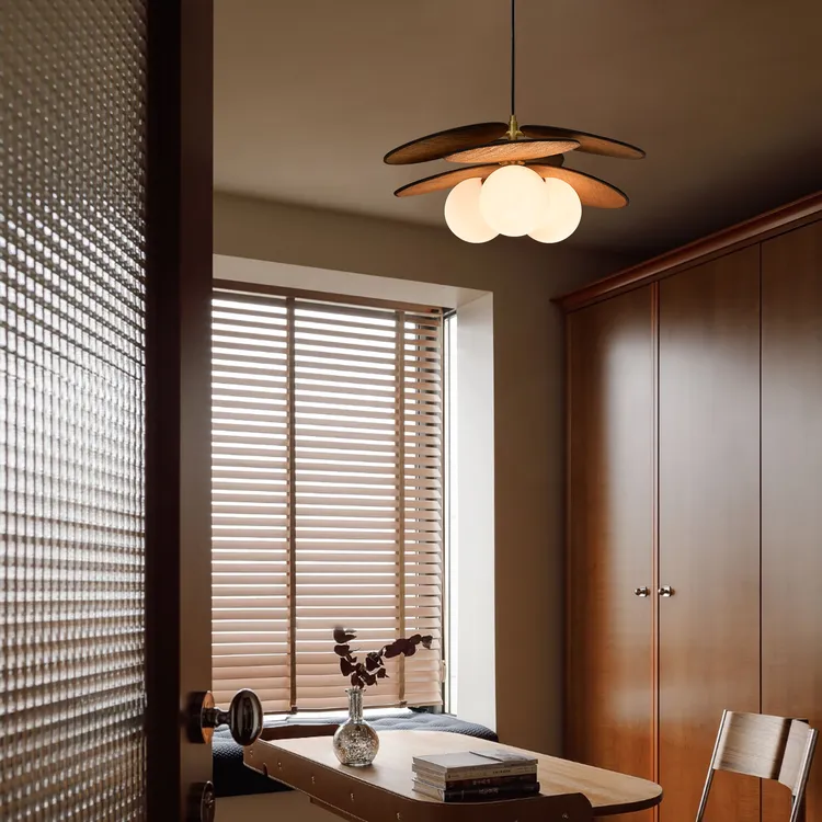 简约法式轻奢中古风餐厅灯吊灯卧室主灯日式餐桌圆桌大气客厅灯具