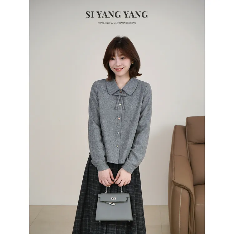 斯洋洋SIYANG冬季女装羊毛混纺减龄气质韩系通勤上衣SY511A032SYY