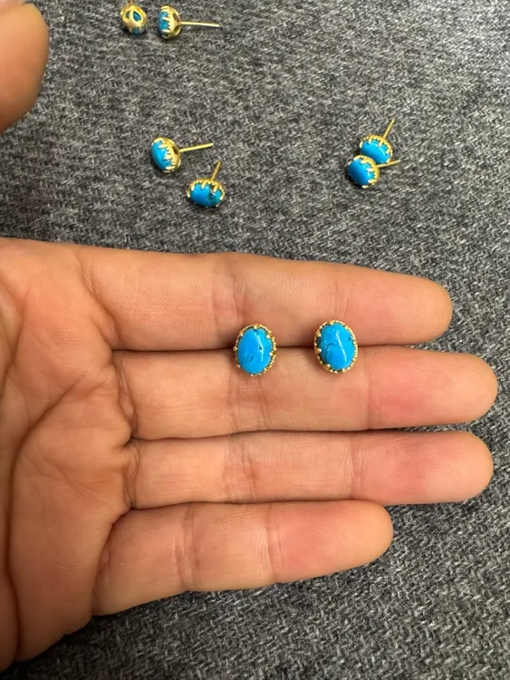 925银耳饰 尼泊尔进口925纯银新款镀金耳钉