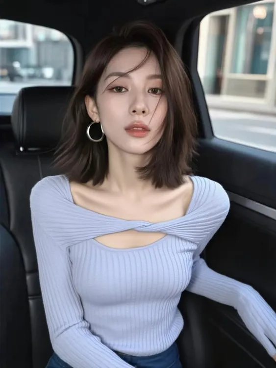 【现货】冬季独特别致绝美设计感小众不撞款高级感超好看蓝色针织衫