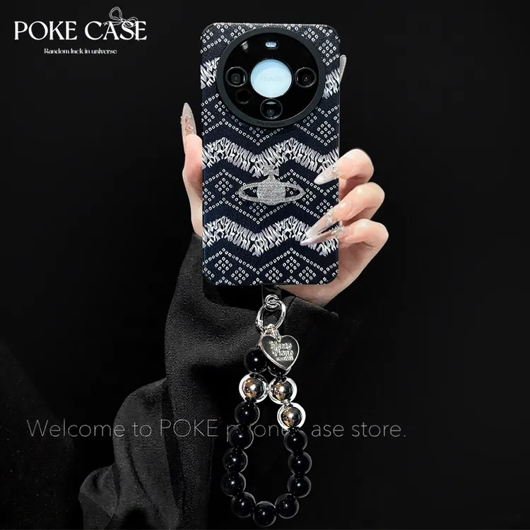 轻奢瞳眼羊皮波西米亚适用华为MATE60苹果vivo小米oppo手链手机壳