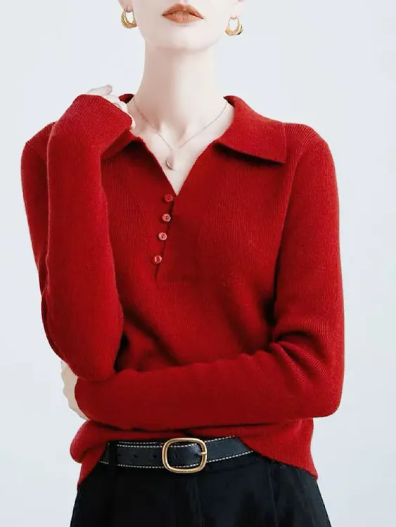 高品质百搭秋冬新款休闲绵羊毛翻领打底衫908