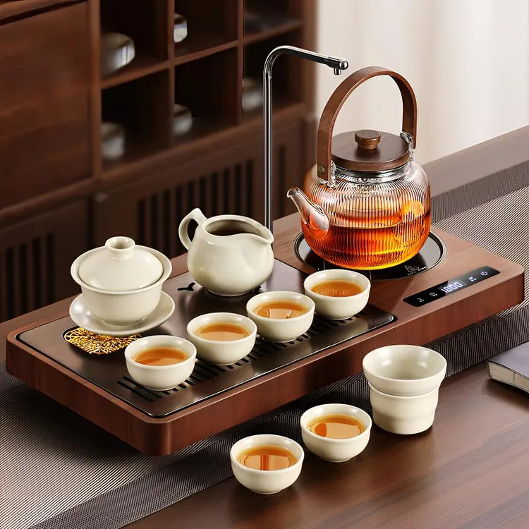 茶具套装烧水壶保温全自动一体桌面专用茶盘器具茶台电陶炉煮茶壶